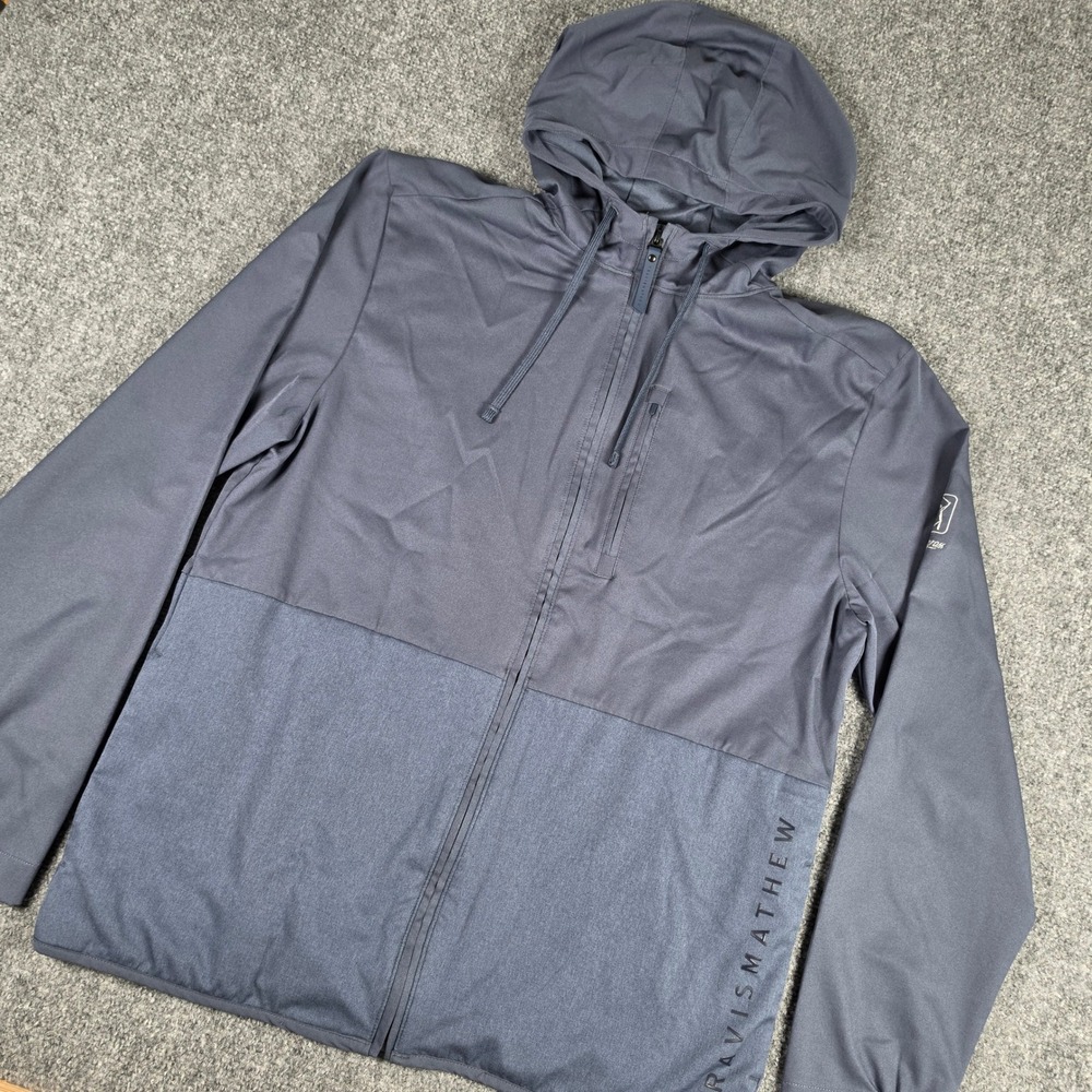 Travis Mathew Deepspace Hoodie Mens M Navy Blue Full Zip TPC Sawgrass A40040